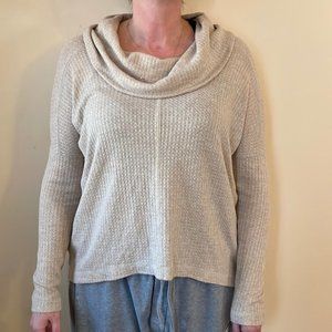 Lucky Brand waffle knit long sleeve with slouchy neck womens size M